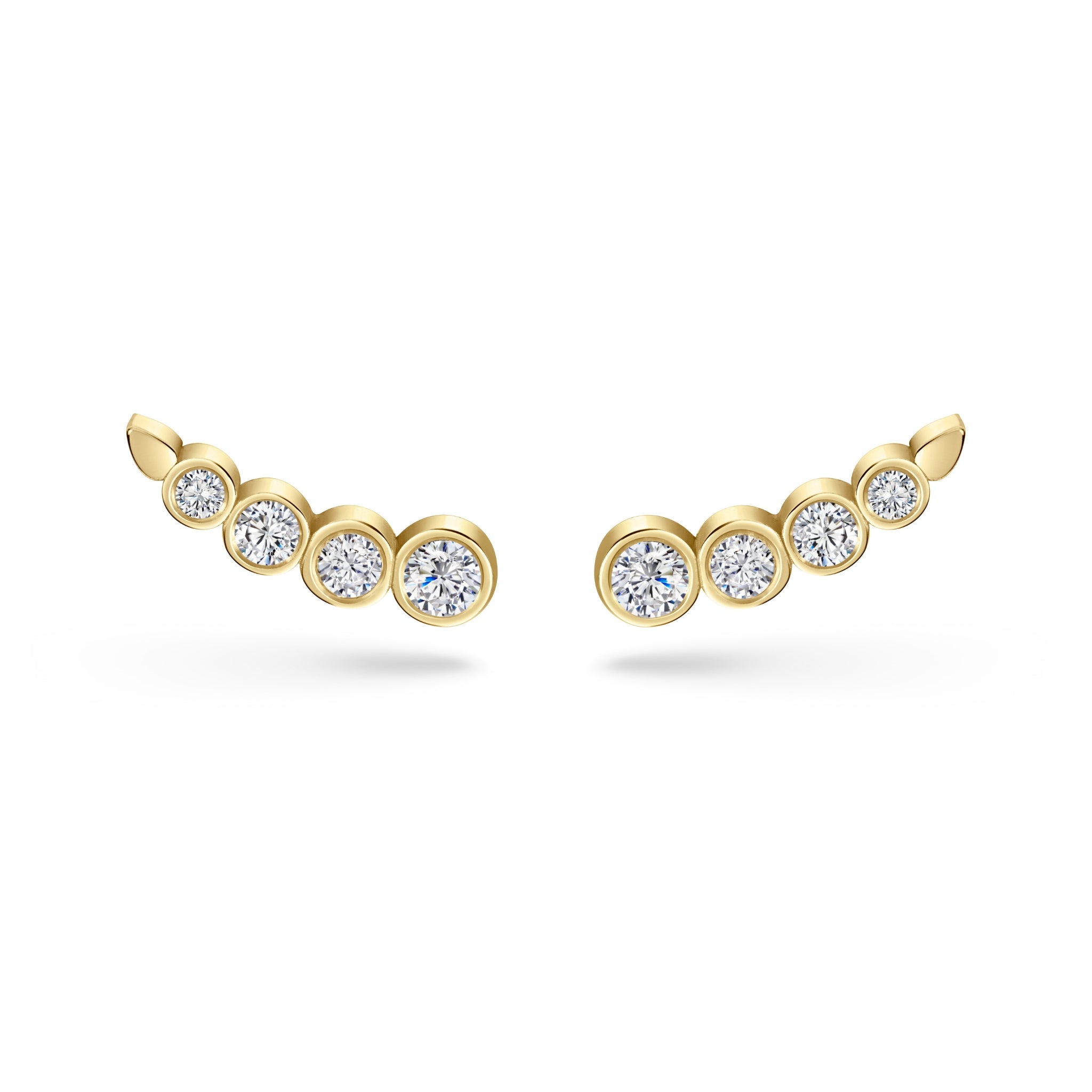 Marie 14ct Yellow Gold Ear Studs Set with Diamonds